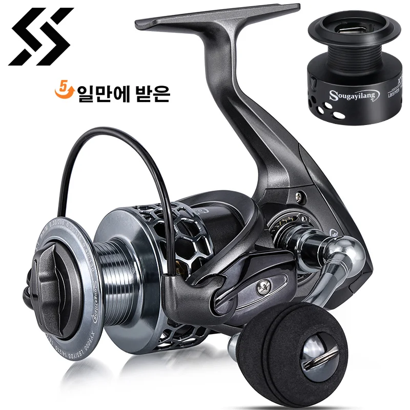 Sougayilang Spinning Angel rolle 13 1bb leichte ultra glatte Aluminium Angel rolle mit kostenloser Ersatz Graphit Spule Pesca