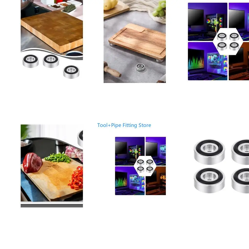 F92B 4Pcs Stainless Steel Cutting Board Feet Nonslip Rubber Pad For Kitchen Countertops Cabinets And Workstations