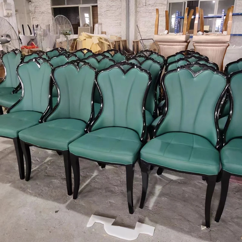 Wide Dining Chair Modern Newest Wooden Legs Chairs Leather Dining Chair