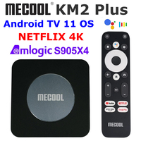 Mecool KM2 PLUS Google Certificated Android TV 11 TV Box Amlogic S905X4 DDR4 2GB 16GB Dual WIFI BT5.0 AV1 Netflix 4K Sep Top Box