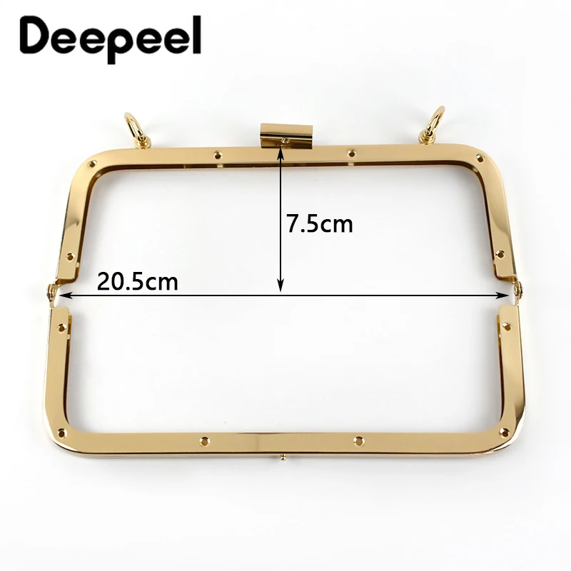 Deepeel-saco alças para bolsa, Suportes de costura, Bolsa Frame, fecho beijo suave, Sew Kit, Hardware Wallet Acessório, 20,5 cm, 1 Pc, 2 Pcs, 5Pcs