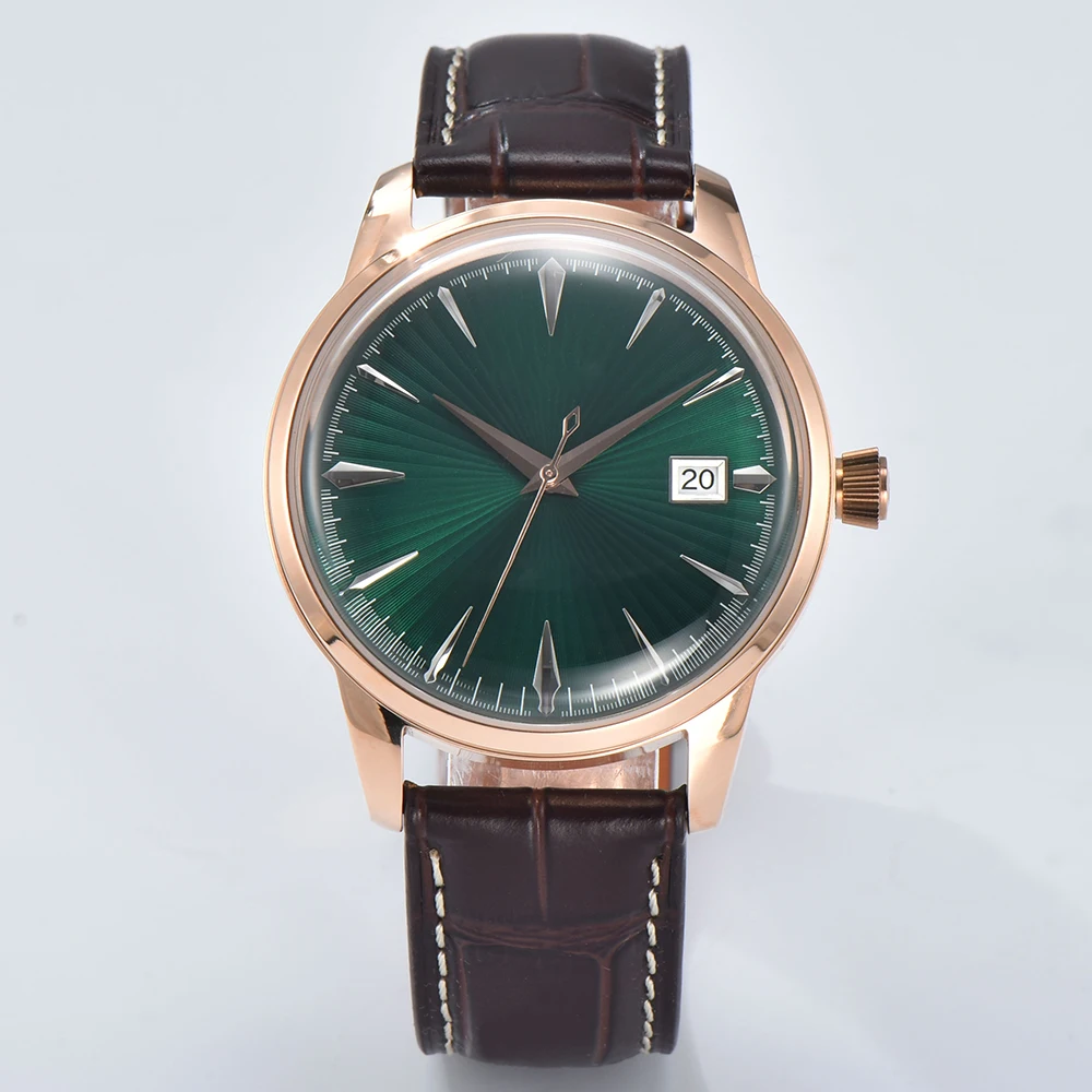 NH35 watch 40mm case 35mm Dial Hollow out cocktail style Stainless steel case and leather strap For NH35 Movement view 6