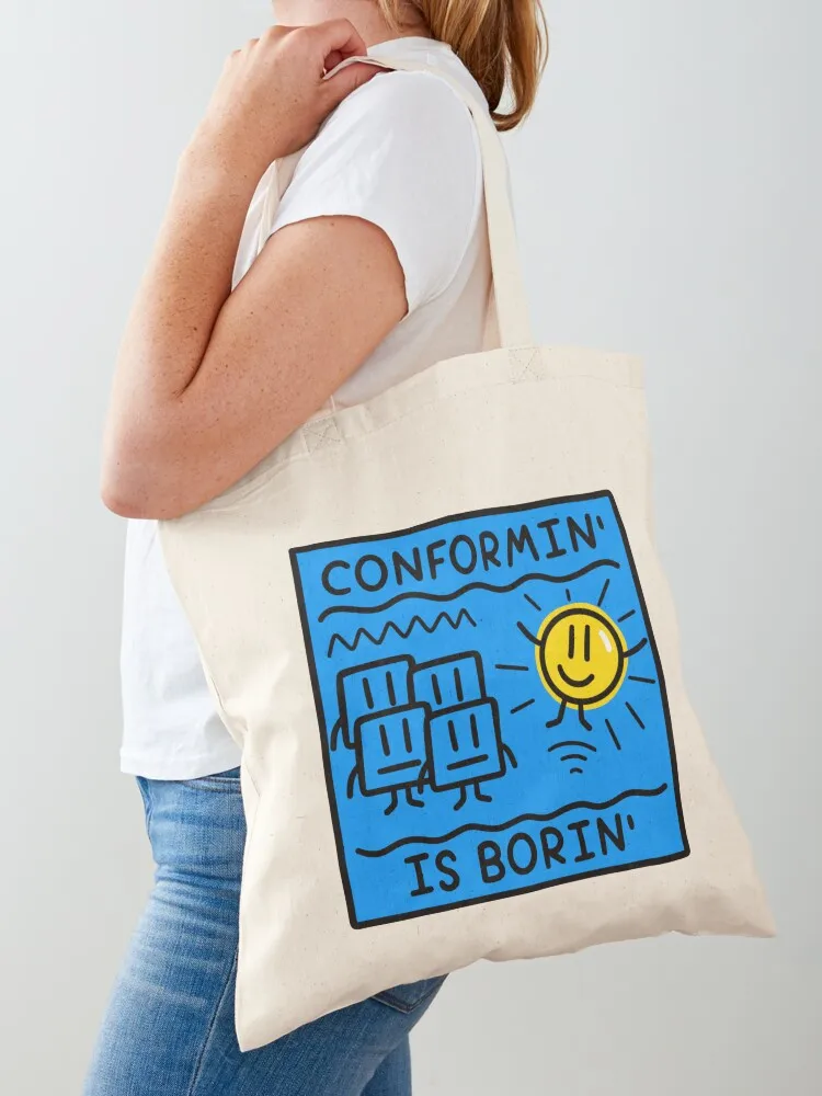 Conformin’ Is Borin’ Doodle Tote Bag university shopper bag tote bag Shopper female Canvas Tote