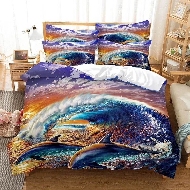 Big Pike Fish Duvet Cover King Queen For Kids Teens Adults Microfiber 3D Print Comforter Cover Hunting And Fishing Bedding Set