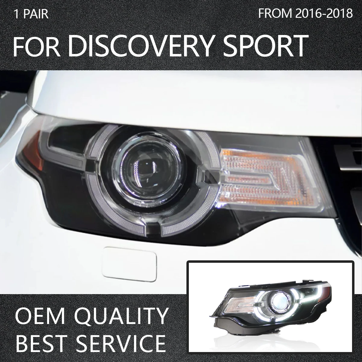 

Автомобильные фары YOFER для Land Rover Discovery Sport 2016-2018, автомобильные аксессуары с динамической информацией указателя поворота