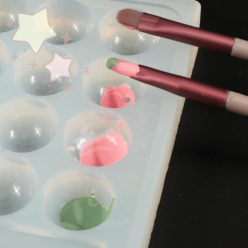 High Transparent Nail Art Color Palette Gel Polish Pallet Mixing Drawing Paint Plate Pad Manicuring Display Showing