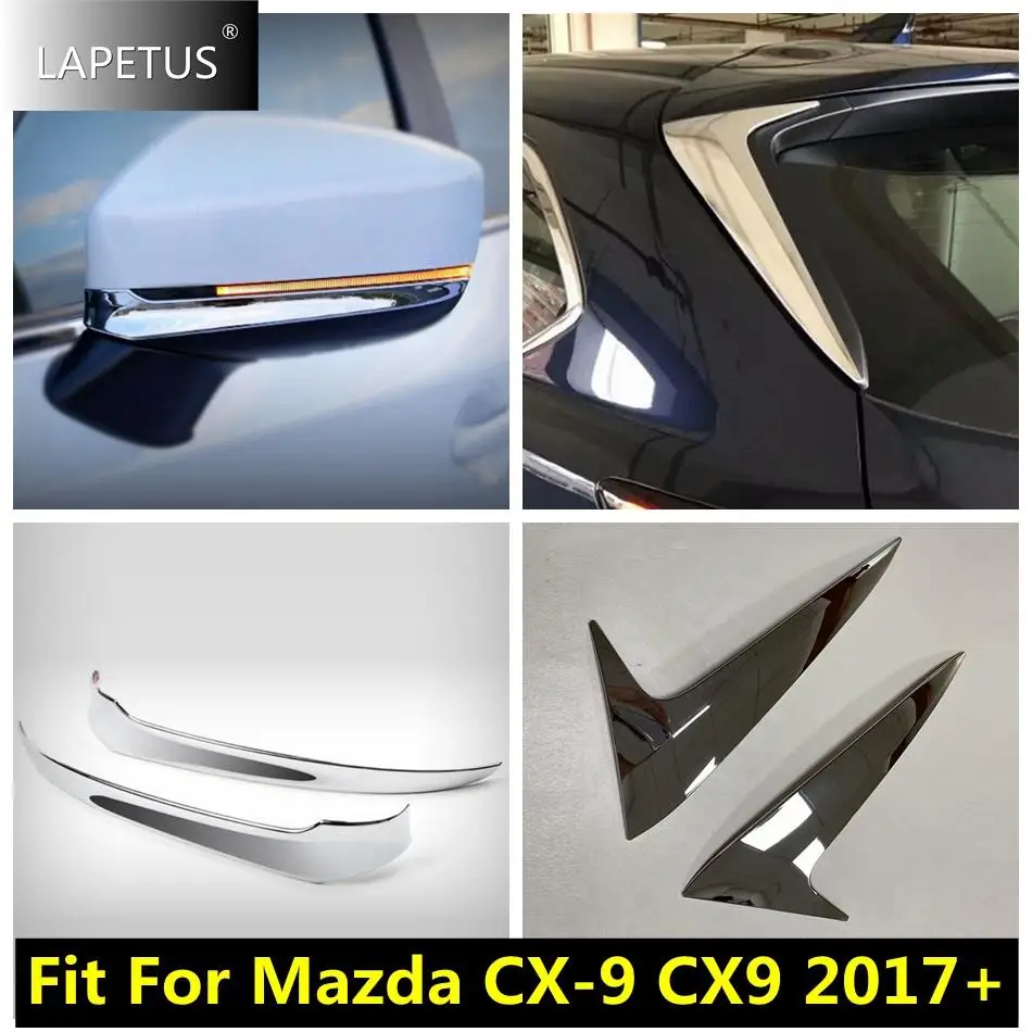 

Rearview Mirror Strip / Rear Door Window Panel Sequins Decor Cover Trim For Mazda CX-9 CX9 2017 - 2020 Car Chrome Accessories