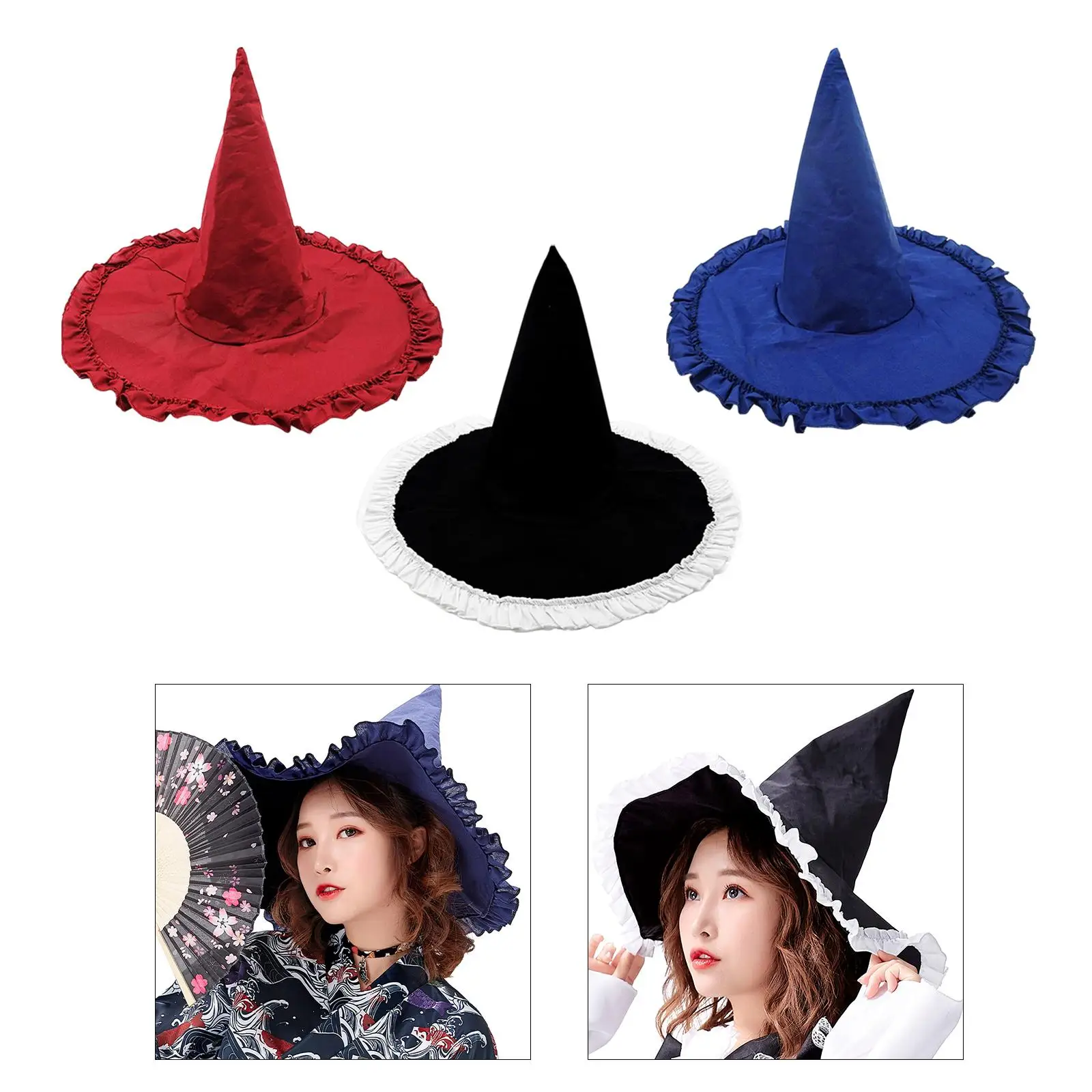 Accessorio per costume da nastro per cappello da strega Cappello da strega per oggetti di scena di Halloween in maschera