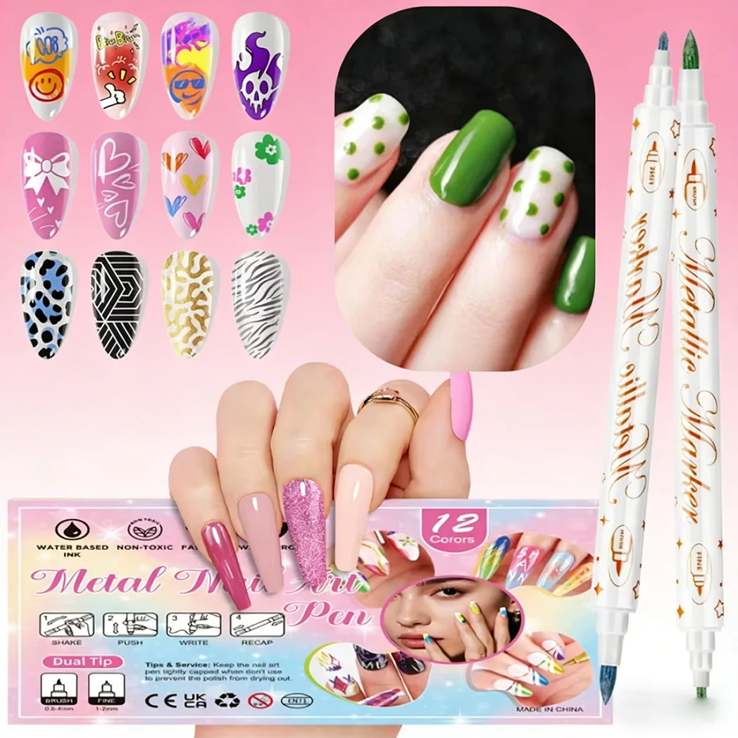 

12pcs 2-in-1 Double Ended Marker Pen Set Multi-Color Body Face Painting Pens Waterproof Graffiti Tagging Art Supplies for Kids A