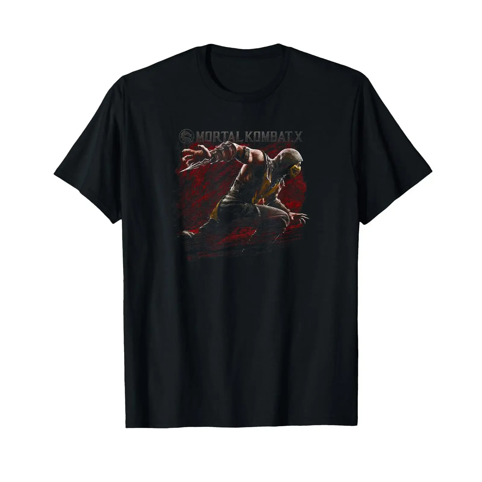 Mortal Kombat X Scorpion Lunge T Shirt vintage Washed Versatile graphic homme Unisex Stretched Breathable streetwear Stylish