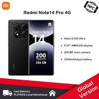 Xiaomi Redmi Note 14 Pro 4G Global Version NFC With 45W Smartphone Charger 200MP MediaTek Helio G100-Ultra 120Hz 5500mAh Camera