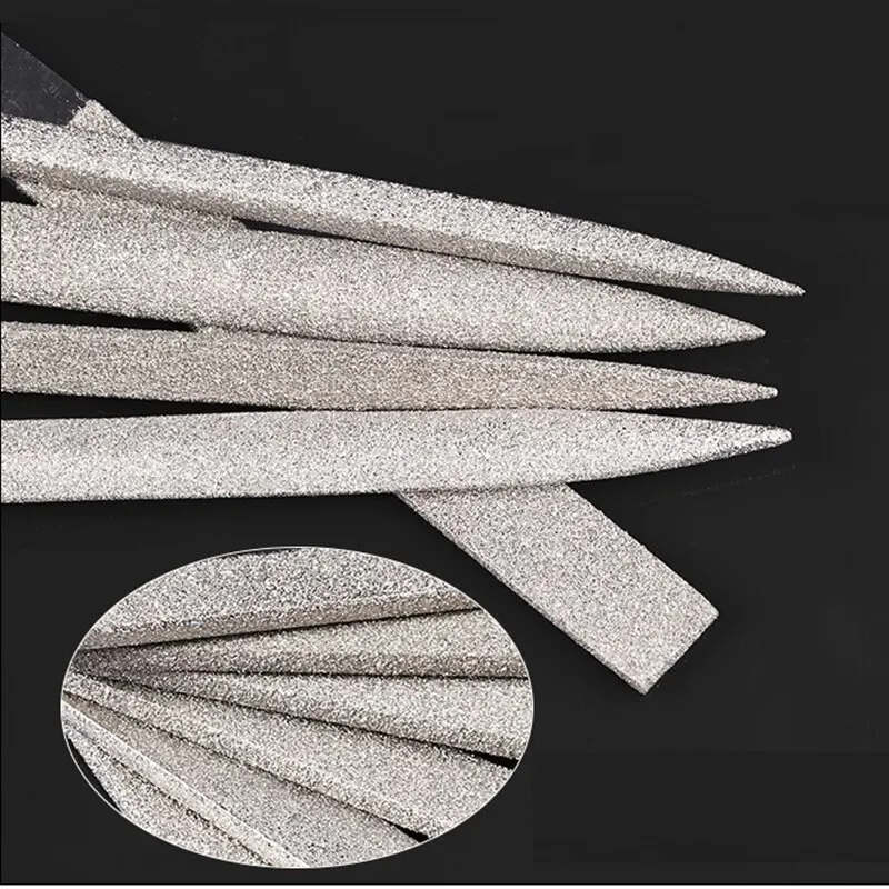 10pcs Diamond Files for Metal Jeweler Stone Polishing Wood Carving Craft Double-cut Plating Needle File Set 3x140mm Hand Tools