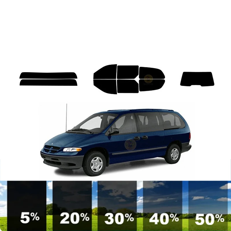 precut Removable Window Tint Film For Car 100% UVR 5%-70%VLT Heat Insulation Carbon ﻿For DODGE CARAVAN MINI VAN 1996-2000