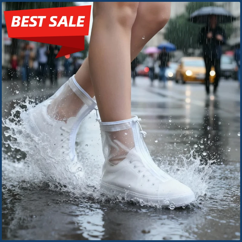 

Waterproof Shoe Covers, Reusable PVC Rain Protector with Zipper, Hand Washable and Wear-Resistant, Suitable / Outdoor Activities