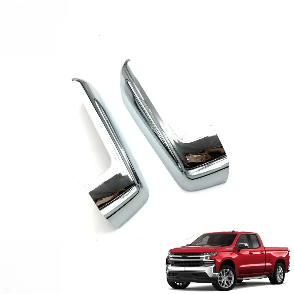 For Chevrolet Chevy Silverado GMC Sierra 2019-2023 Mirror Cover Silver Chrome/Black Clip-on Car Reflector Reverse Rear View Caps