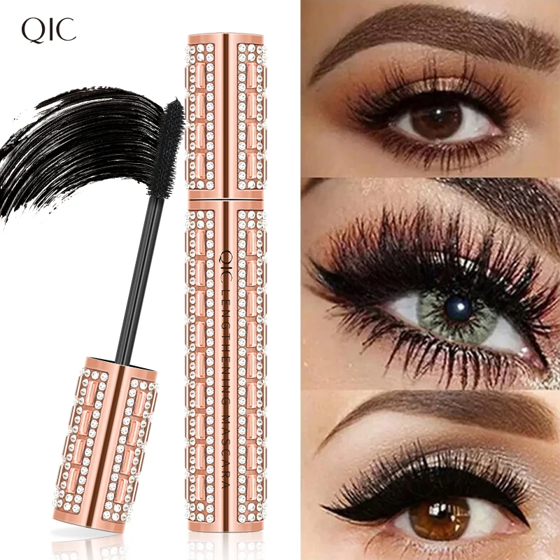 Qic 4d legal cílios curling rímel caneta preta líquido mascaras olhos maquiagem olho lash cosméticos ferramenta lashes alongamento escova