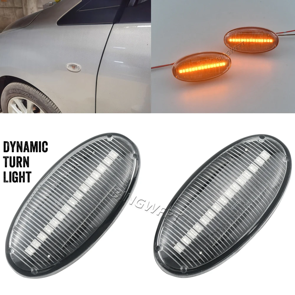 Dynamic Led Side Marker Turn Signal Light For Mazda 2 Demio DY DE 2003-2014 3 Alexa 5 Premacy Mazda 6 BT-50 Indicator Lamp