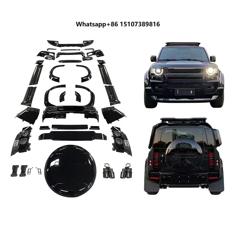 Appearance Upgrade New Front and Rear Car Bumper with Fog Light Cut-Outs Modification Body Kit for Range Rover 2020 Defender