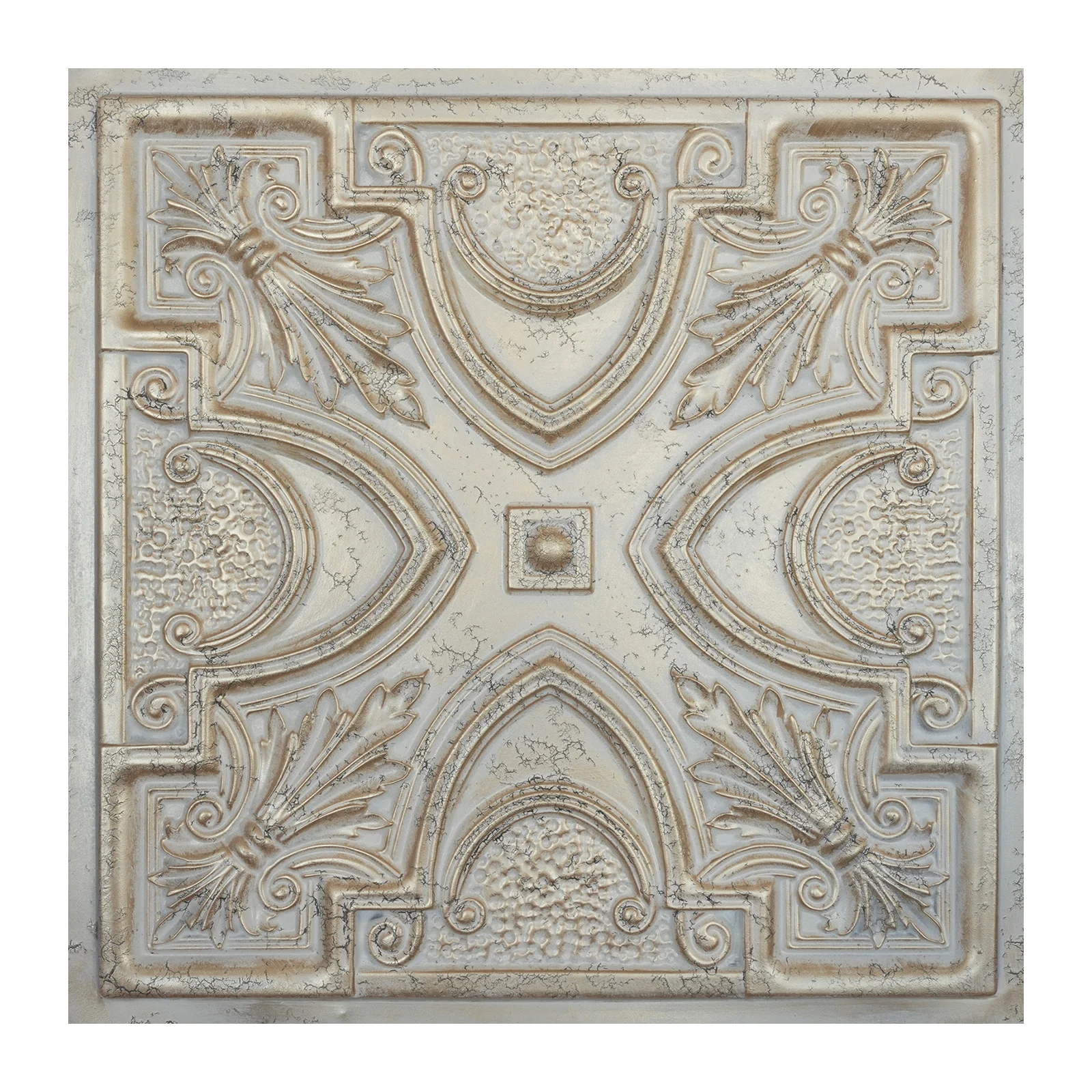 

Потолочная плитка из искусственной олова, ПВХ, возрастные стеновые панели для десертного магазина, PL11, рваные трещины, шампанское, золото, 10 шт.