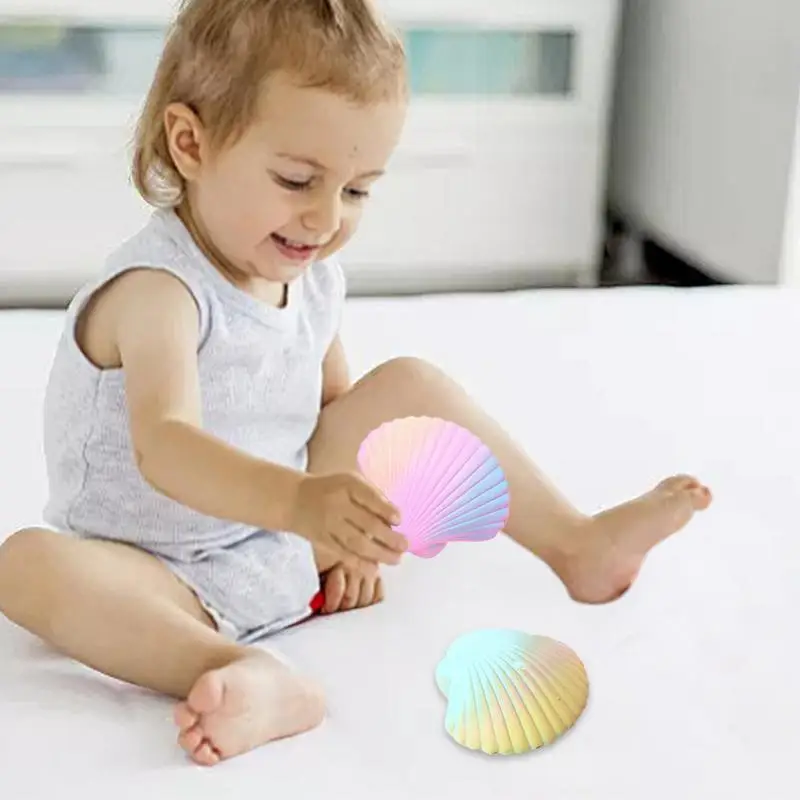 Soaked Water Hatching Seashell Toys Colorful Seashell Toys With Bracelets Summer Underwater Swimming Toy Sea Critter Ocean Life