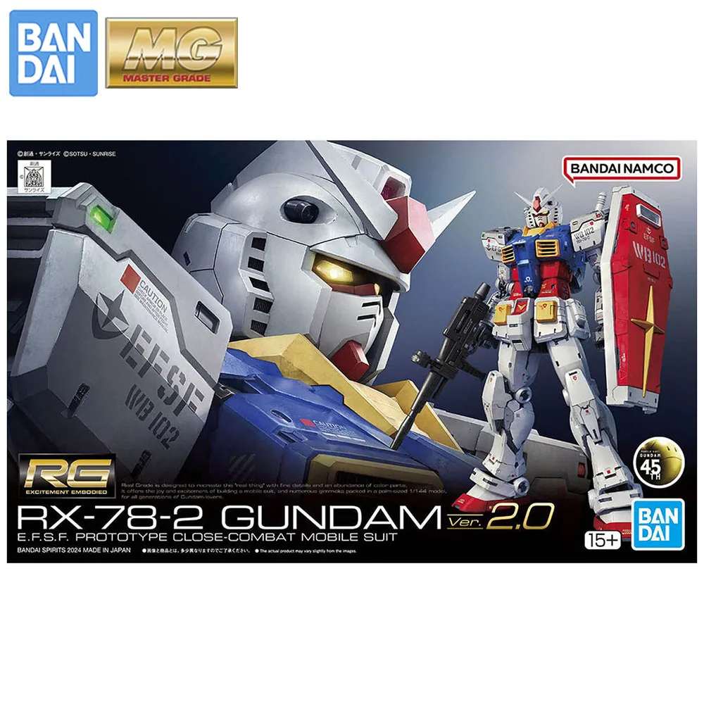 

In Stock Original Bandai Gundam RG 1/144 RX78-2 Gundam Ver.2.0 Nice Assembly Action Figure Collectible Robot Model Toys