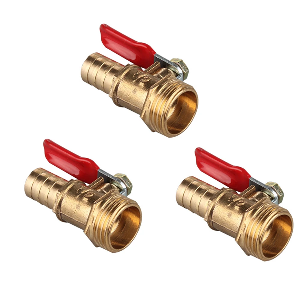 6 8 10 12mm Hose Barb 1/8'' 1/2'' 1/4'' Male Thread Connector Joint Copper Pipe Fitting Coupler Adapter Brass Barbed ball valve