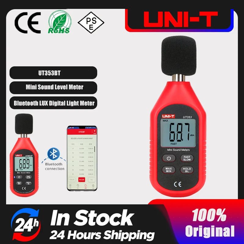 UNI-T UT383/BT Iluminometr Miernik światła UT363/BT Anemometr UT353/BT Miernik dźwięku UT333/BT Miernik temperatury i wilgotności UT333S