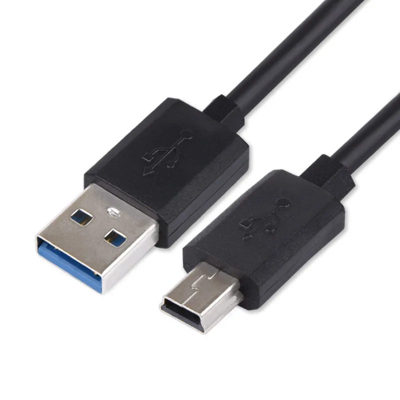 Kolanko 90 stopni Mini USB linia danych prawy kolanko T-port V3 Mini Miniusb kabel ładujący 1M biały czarny