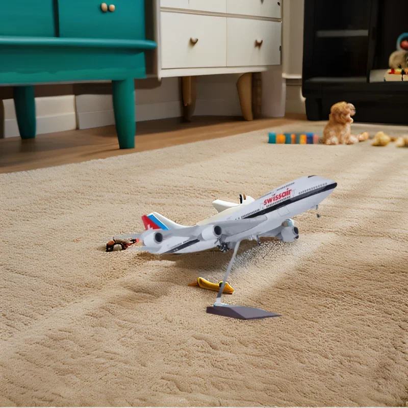 

Model Toy Planes Boeing 747 Swiss Airlines Model Aircraft 47CM 1:150 Scale With Wheel LED Light Collected Gift By Aviation