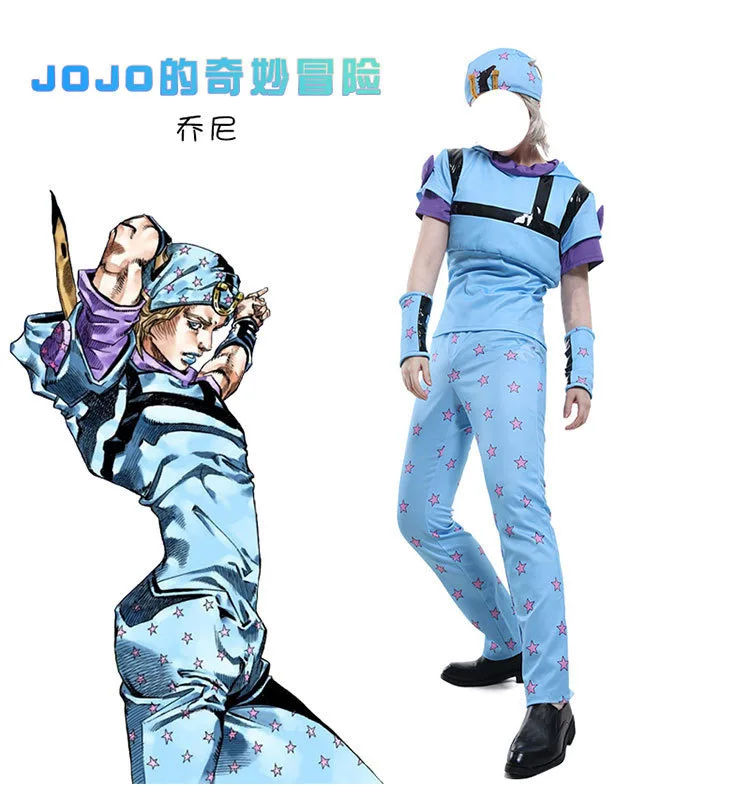 

JoJo's Bizarre Adventure Steel Ball Run Jonathan Johnny Joestar Cosplay Costume Anime Game Suit Halloween Party Role Play Outfi