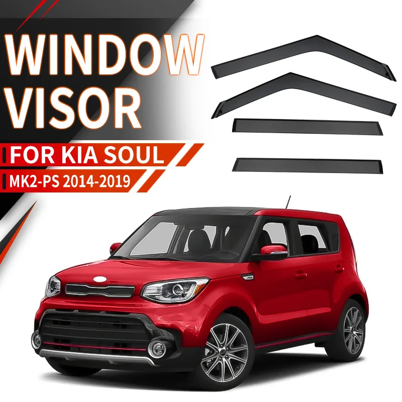 

Для KIA SOUL AM 2008-2019: Дефлекторы окон, ветровики, защита от дождя и солнца, аксессуары для авто, стайлинг автомобиля