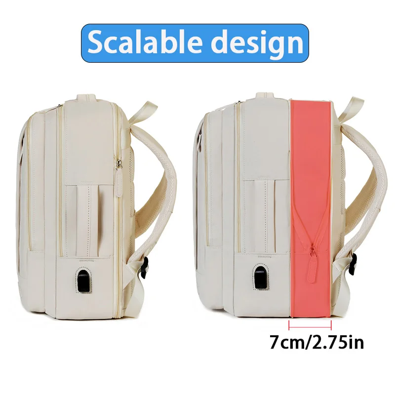 Mochila para computador de viagem comercial, mochila de grande capacidade, mochila para laptop, mochila multifuncional e expansível