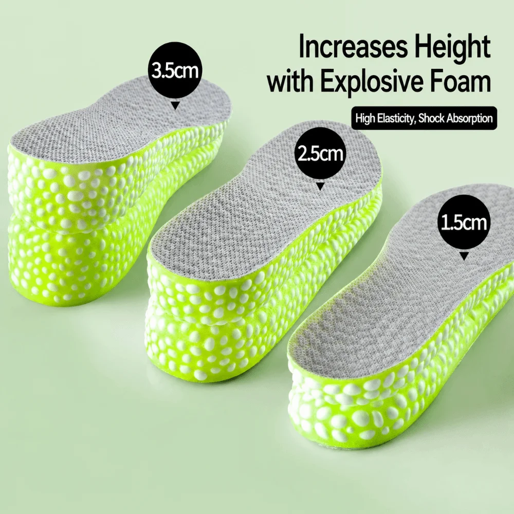1Pair Invisible Height Increase Insoles Breathable Shock Absorption Lift Shoe Pads Soft Comfort 2.5/3.5cm Height