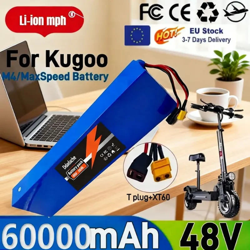 48V 13S4P 60000mAh Li-Ionen-Akku für Elektroroller mit integriertem BMS-Schutzsystem, Akku für die Kugoo M4/M4Pro/MaxSpeed-Serie