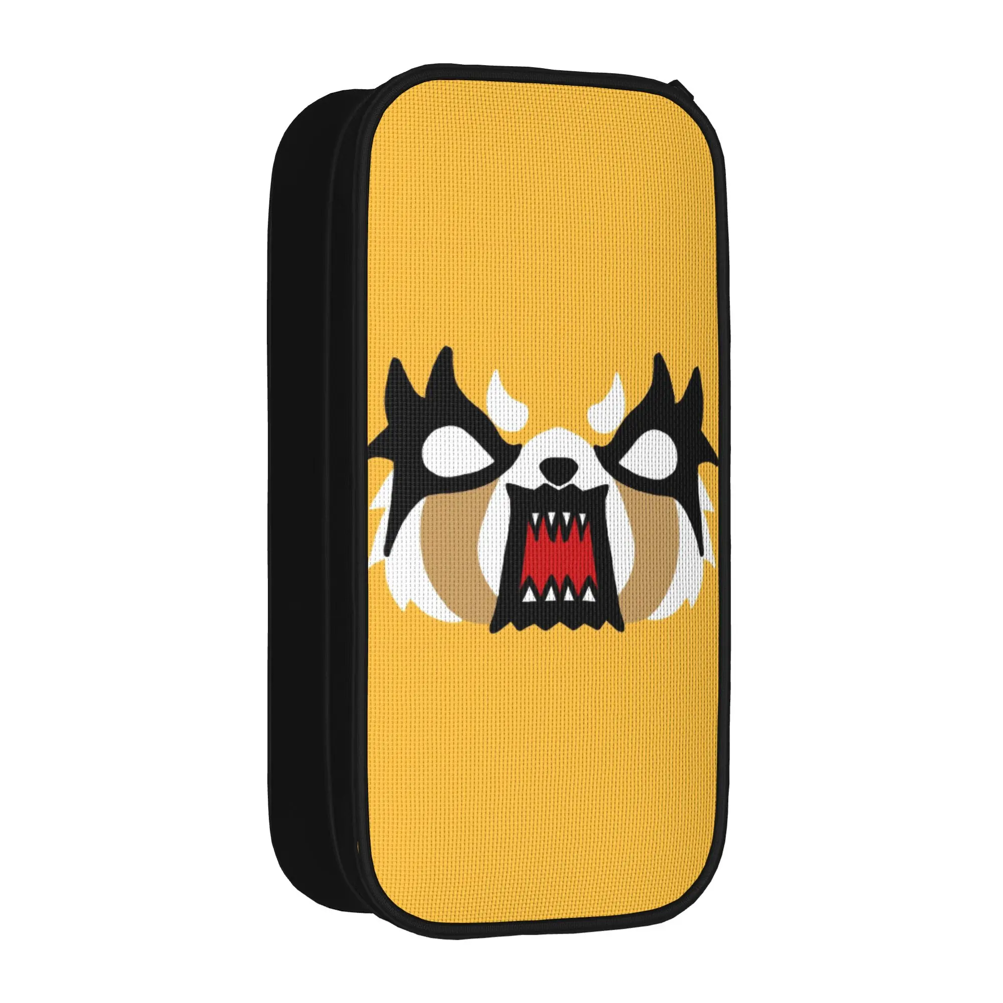 Aggretsuko Rage Face Pencil Case Fun  Retsuko Anime Pen Box Bags Girls Boys Big Capacity Students School Gift Pencilcases