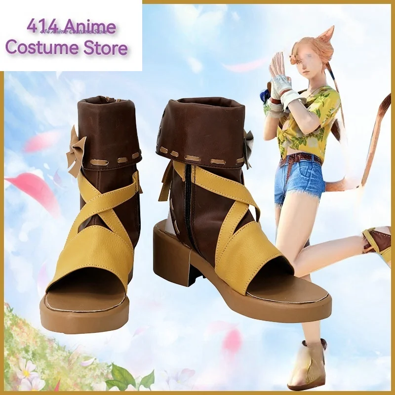 Game Final Fantasy XIV Artisan's Sandals Cosplay shoes Boots Custom Halloween Accessorie Customized