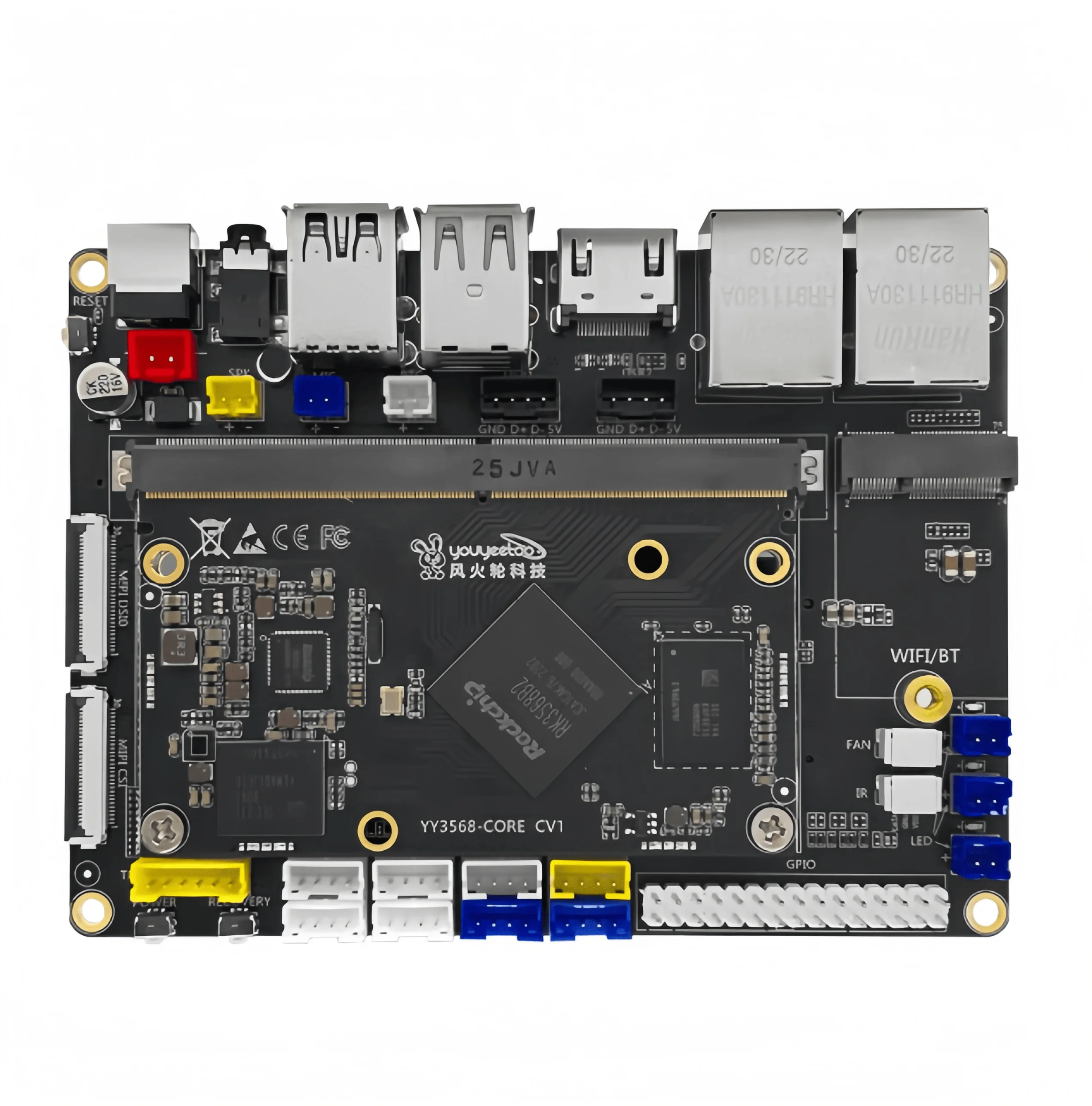 YY3568 Open-Source ARM Core Development Board — Rockchip RK3568 (AI, Android, Linux)
