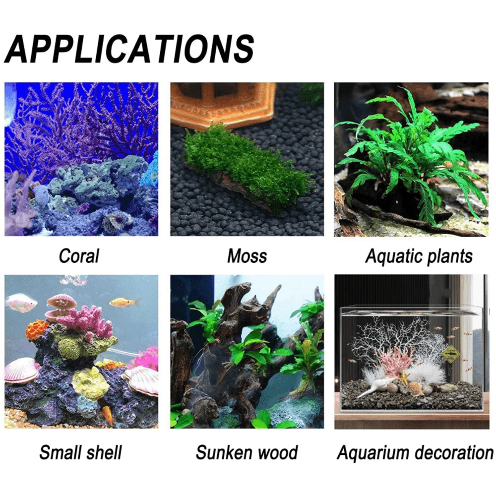 Aquarium Glue Instant Adhesive Multi-Purpose Aquarium Moss Glue for Plants And Cora Underwater Decorationls Instant Glue