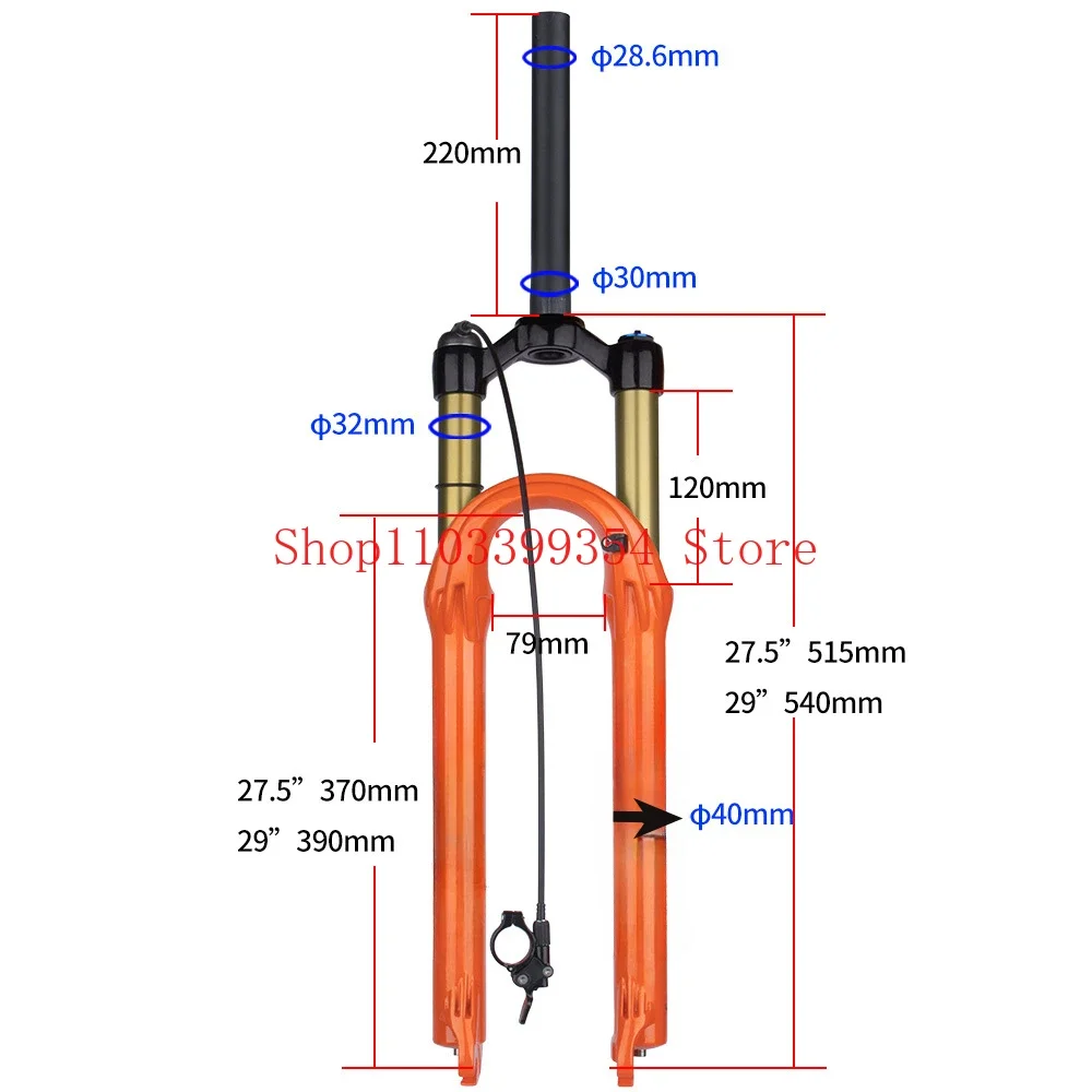 Mountain Bike Front Fork 27.5/29 Inch Shock-absorbing and Shockproof Air Pressure Accessories Magnesium Alloy Front Fork