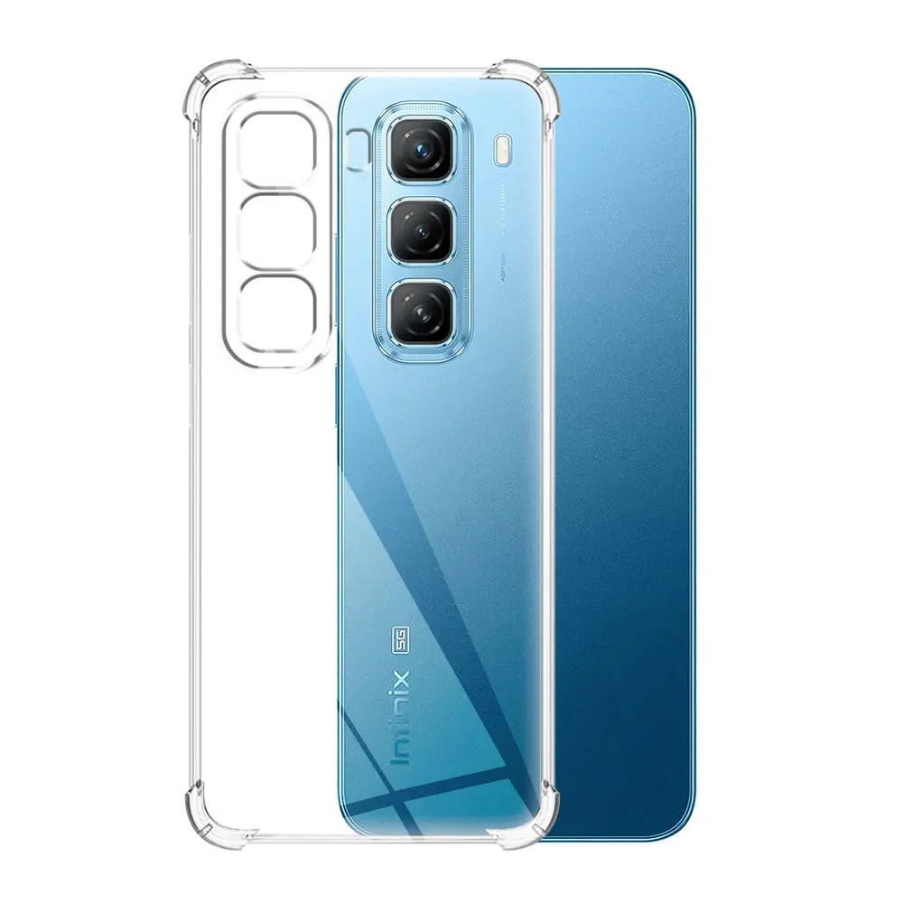 حافظة لهاتف انفينيكس هوت 50 4G حافظة هاتف ناعمة من السيليكون الشفاف لهاتف انفينيكس هوت 50 5 جرام هوت 50 غطاء خلفي شفاف مقاوم للصدمات