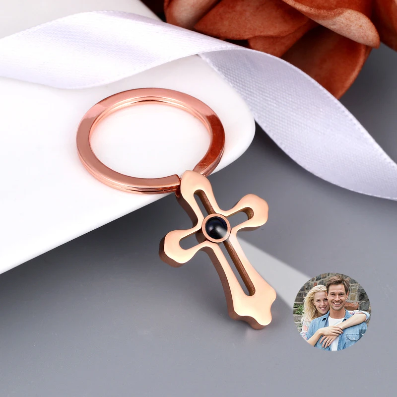 XCL Personalisierter Foto-Projektions-Schlüsselanhänger Maßgefertigter Herz-Foto-Schlüsselring Projektions-Schlüsselanhänger für Frauen Jubiläums-Gedenkgeschenke 5