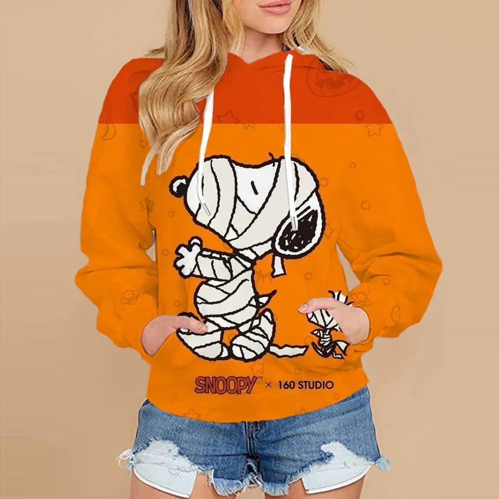 Jesień i zima Gorąco sprzedający się sweter Disney Snoopy Druk 3D Dorosły damski Wiosna i jesień Nowa bluza z kapturem Street Casual Jumper