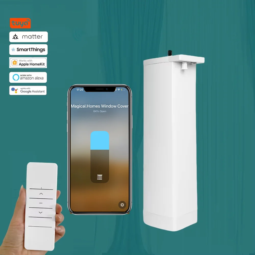 

Электрический умный мотор для штор Matter Over WiFi с голосовым управлением Alexa для автоматизации оконных штор в умном доме