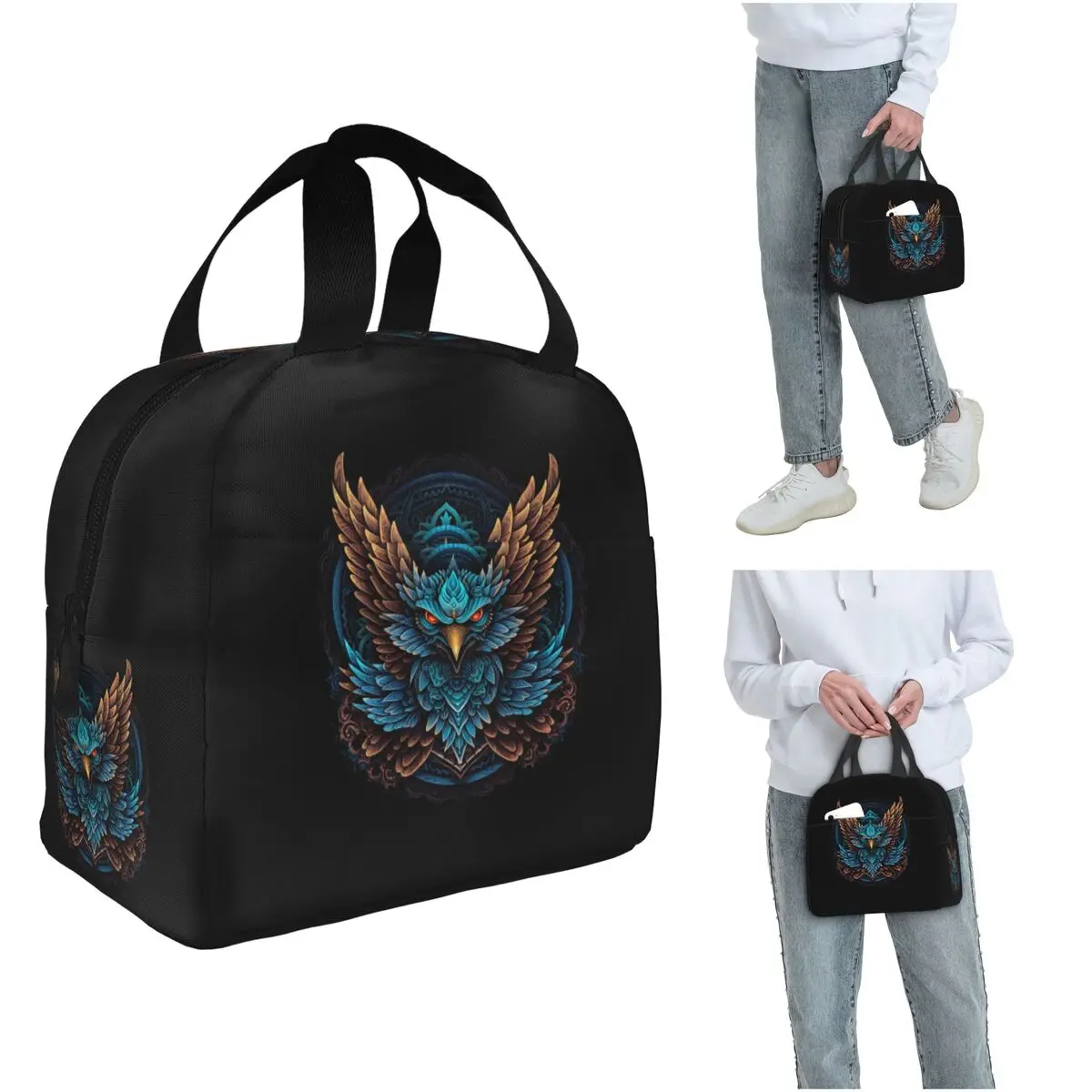 

Американская термосумка для обедов Native Mandala Owl для женщин и детей, портативная термосумка для еды, термосумка-тоут