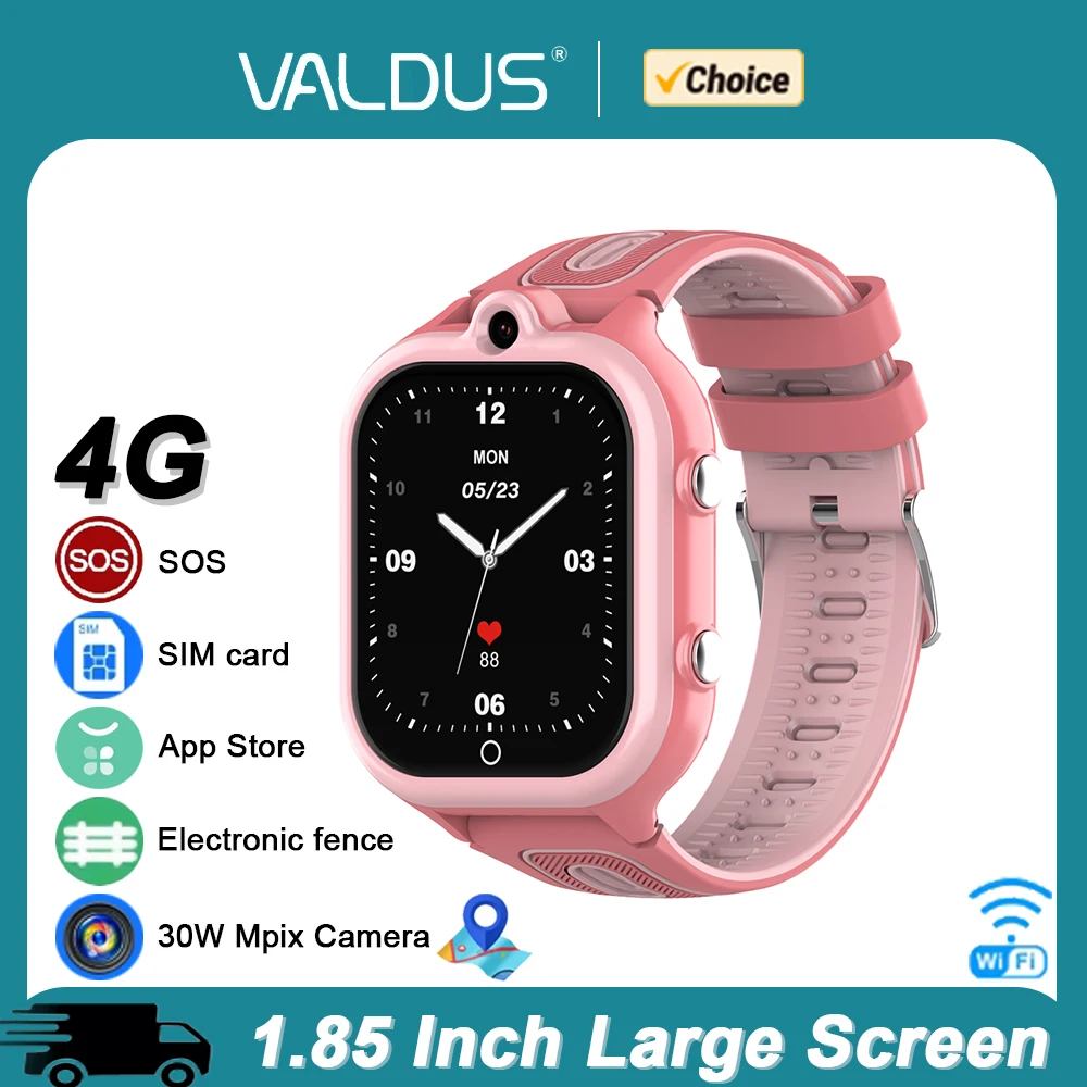 VALDUS 2025 New DF91 Kids Watch 8GB Memory WIFI GPS  SOS SIM Card With 30W Camera App Store Video Call Watch For Children Gift