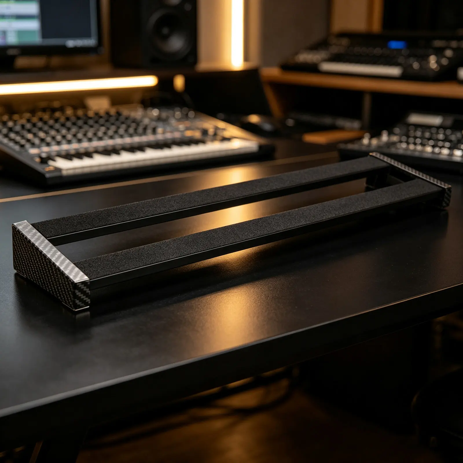 Aluminum Alloy Guitar Effects Pedal Board 19x4 Track Design Anti Slip Scratch Resistant Portable Pedal Platform for Live Studio