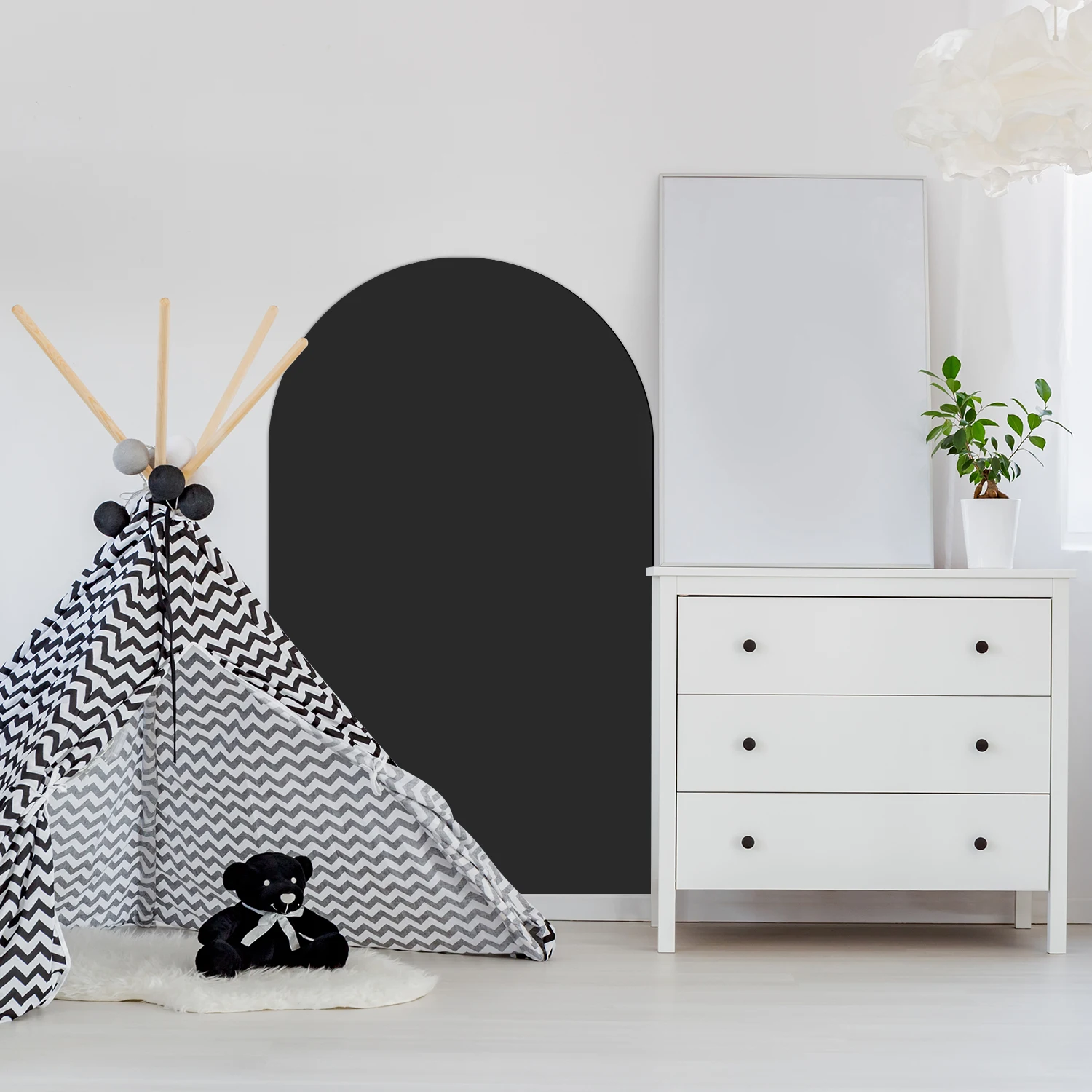 

Minimalist style black self-adhesive tape magnetic arch graffiti wall sticker suitable for indoor room wall graffiti decoration