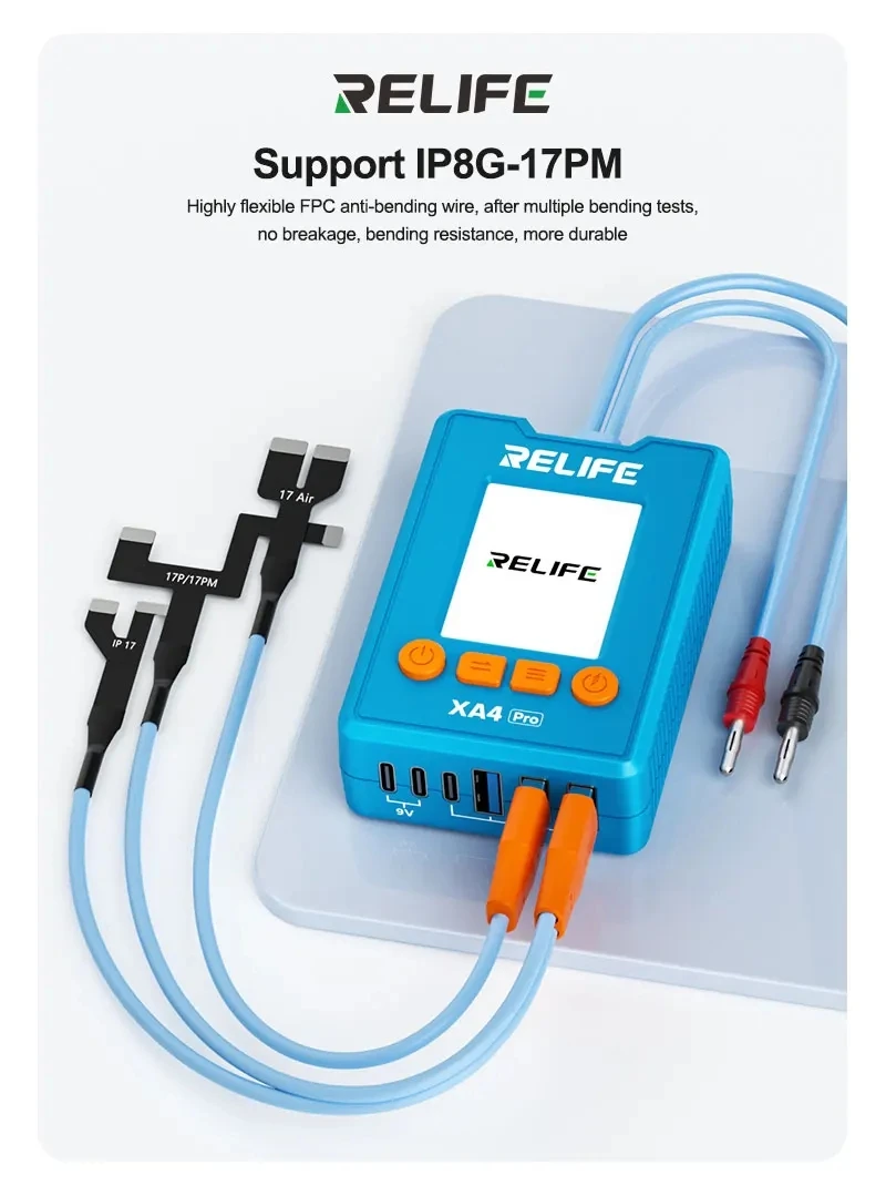 RELIFE XA4 Pro Power Boot Cable for iPhone 8G-17PM 2 Inch Display with Data Detection for Mobile Phone Repair Motherboard Test