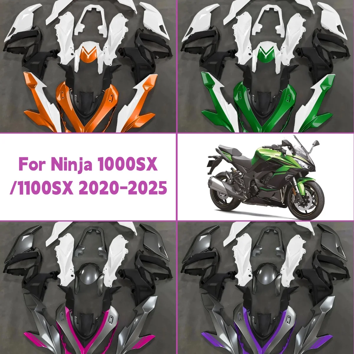 

For 2020-2025 Kawasaki Ninja 1100SX Plastic Injection Molded Motorcycle Fairing Kit 20-25 Ninja1000SX Unique Design Fairings