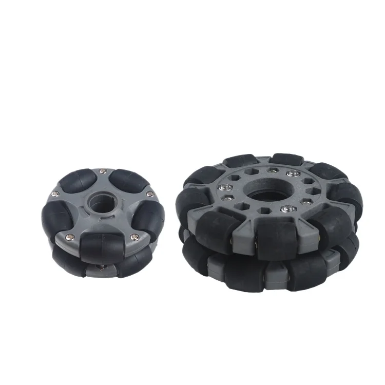 Roues en caoutchouc pour chariot Robot ROS, roues omnidirectionnelles doubles en nylon, diamètre 58 mm/100 mm